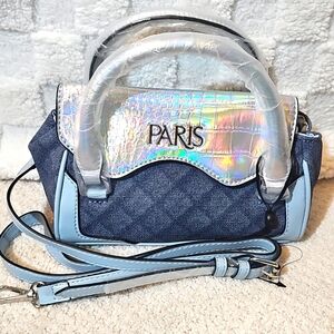 Paris Hilton Bags Mini Denim Metallic Handheld Crossbody Bag